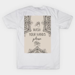 Wash your hands please Mandala Minimalist T-Shirt